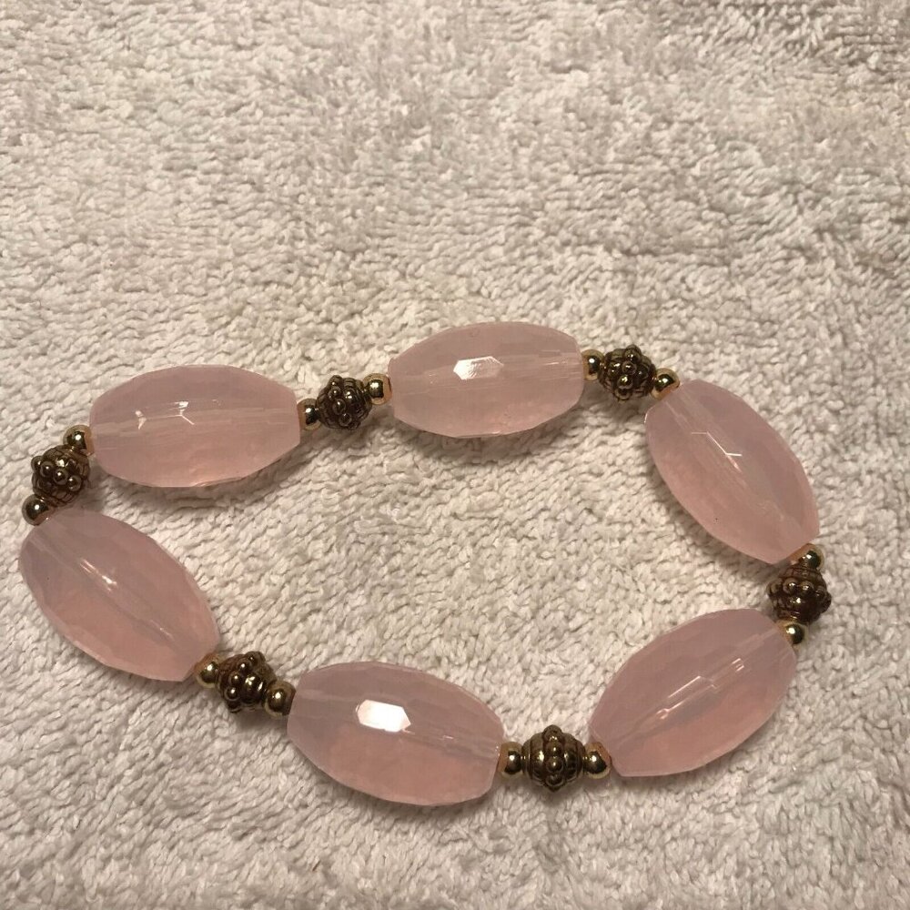 2007 Avon Bold Beaded Stretch Bracelet - Pink‎ - Picture 8 of 8